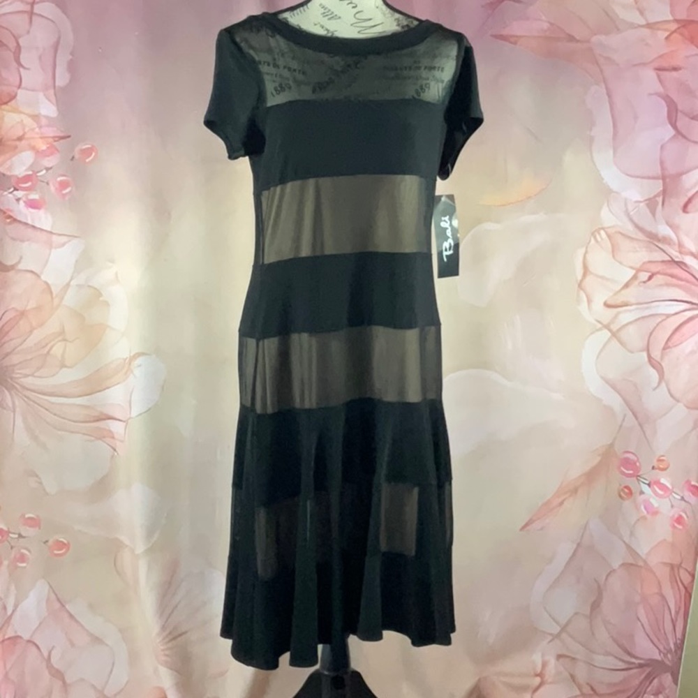 BALI - *NWT* - Black dress with nude lining.  Size 12
